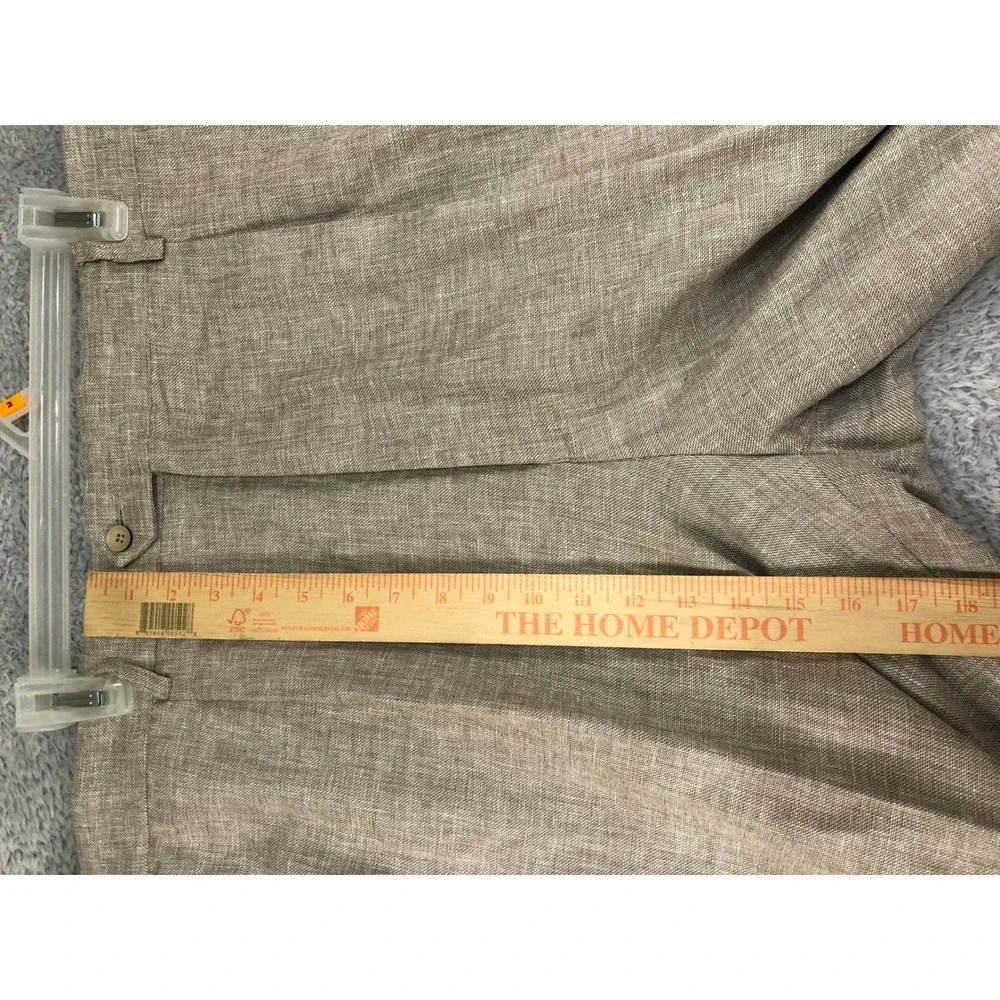 Oak Hill Pants Mens 46x30 (Tag 46x32) Tan Linen Blend Pleated Dress